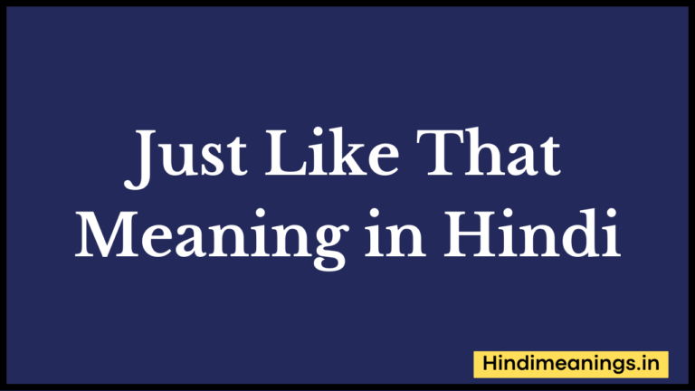 Just Like That Meaning in Hindi। “जस्ट लाइक दैट” मीनिंग इन हिंदी.