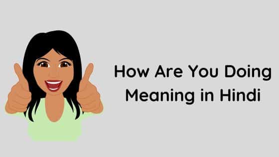 How Are You Doing Meaning in Hindi