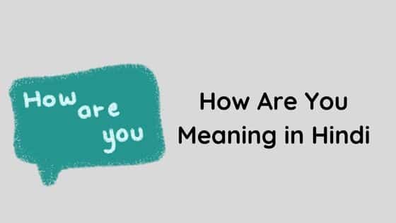How Are You Meaning in Hindi | हाउ आर यू का मतलब जानिये