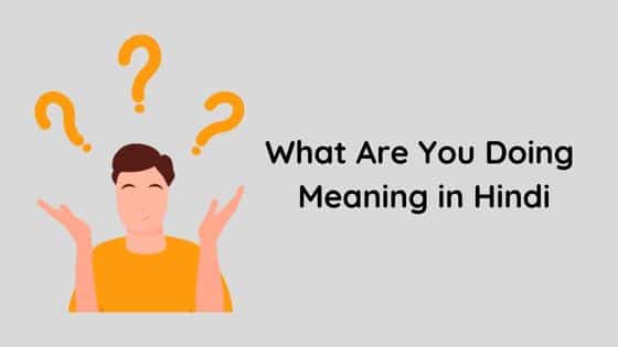 What Are You Doing Meaning in Hindi | व्हाट आर यू डूइंग का हिंदी में अर्थ