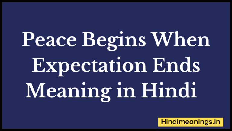 Peace begins when expectation ends Meaning in Hindi