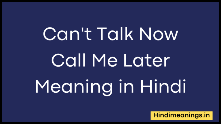 Can’t Talk Now Call Me Later Meaning in Hindi | “कांट टॉक नाउ कॉल मी लेटर” मीनिंग इन हिंदी