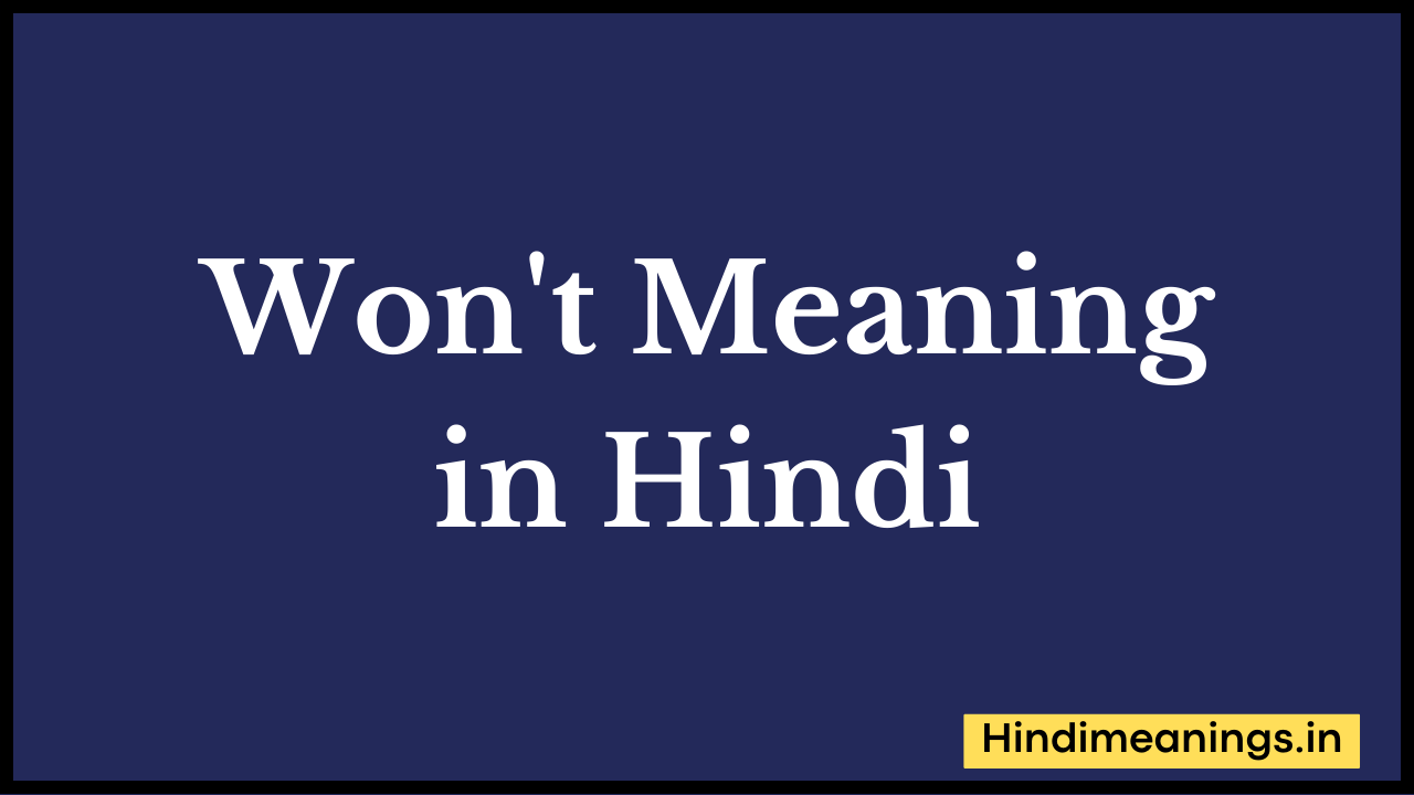 Won't Meaning in Hindi