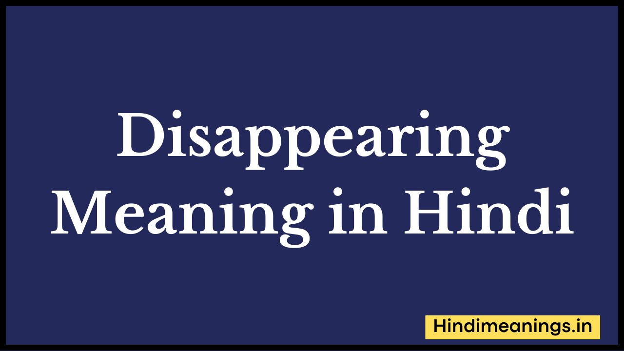 Disappearing Meaning in Hindi