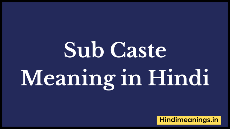 Sub Caste Meaning in Hindi।”सब कास्ट” मीनिंग इन हिंदी.