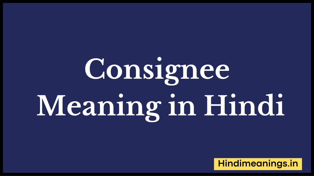 Consignee meaning in hindi