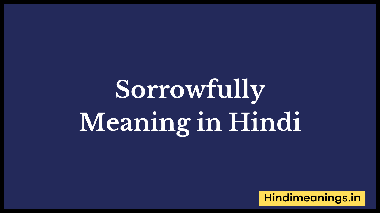 Sorrowfully Meaning in Hindi