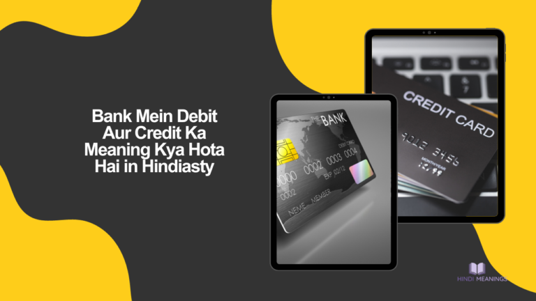 Bank Mein Debit Aur Credit Ka Meaning Kya Hota Hai in Hindi